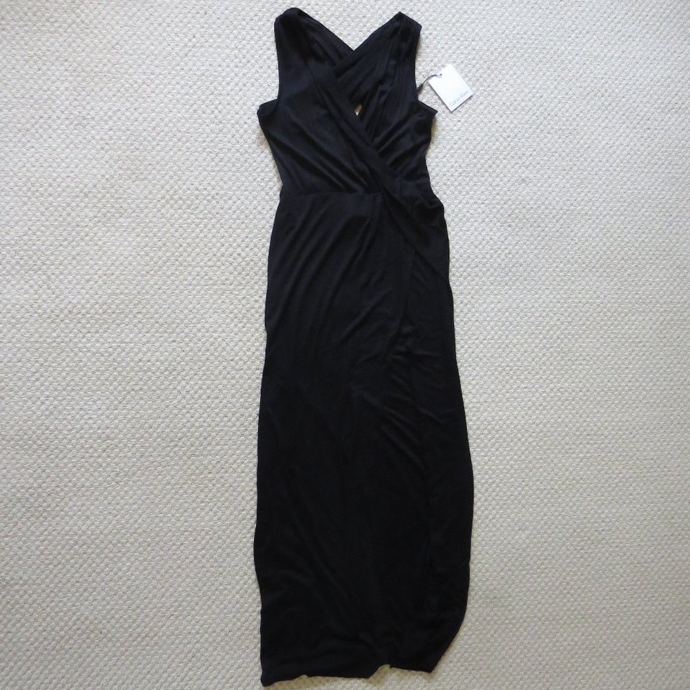 Calvin Klein Black Maxi Halter Dress Size 4 NWT